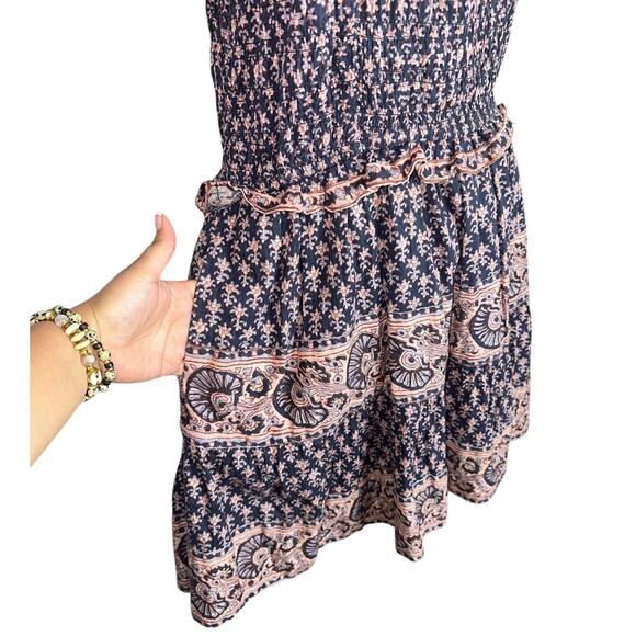 SEA New York Jasper Multicolor Print Smocked Mini Dress Marine Size Large - Picture 7 of 12